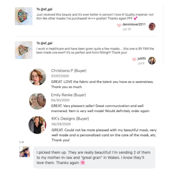 🚫SOLD🚫*NEW* Rifle Paper Co handmade face mask - Picture 7 of 7